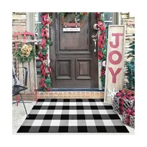 KOZYFLY Alfombra de algodón a cuadros 27.5 x 43_1