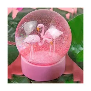 Mingfuxin Globo de nieve flamencos rosados globo de_2