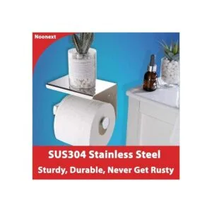 Soporte de papel higiénico con estante montado en la_2