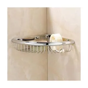 Shower Caddies Corner Shelf for Bathroom Brass Basket