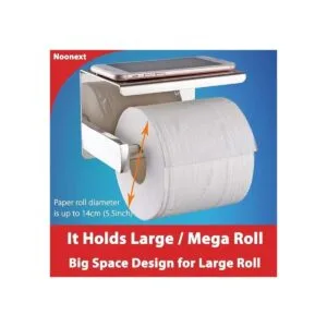 Soporte de papel higiénico con estante montado en la_3