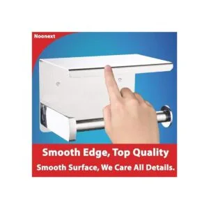 Soporte de papel higiénico con estante montado en la_4