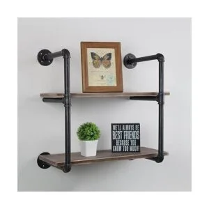 MBQQ Estantes de tubería industrial con madera estante