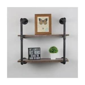 MBQQ Estantes de tubería industrial con madera estante