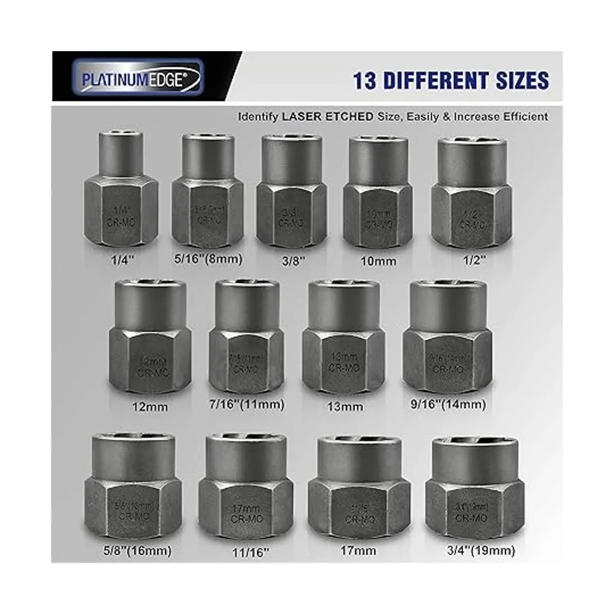 Juego de 13 piezas de extractor de pernos y tuercas de_3