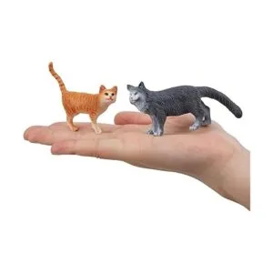 TOYMANY Juego de 8 figuras de gato grises y naranjas_6