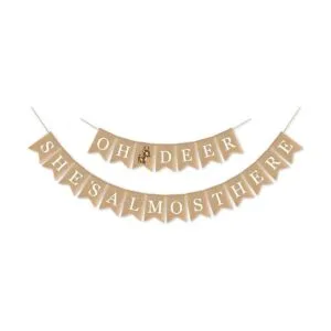 SWYOUN Arpillera Oh Deer Shes Almost Here Banner Mantel_4