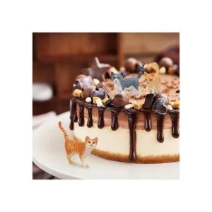 TOYMANY Juego de 8 figuras de gato grises y naranjas_4