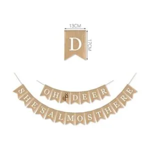 SWYOUN Arpillera Oh Deer Shes Almost Here Banner Mantel_3