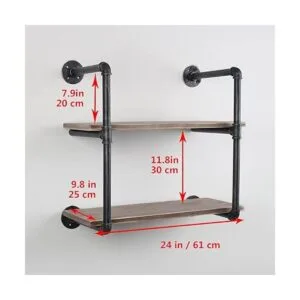 MBQQ Estantes de tubería industrial con madera estante