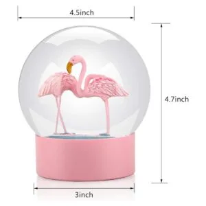 Mingfuxin Globo de nieve flamencos rosados globo de_3