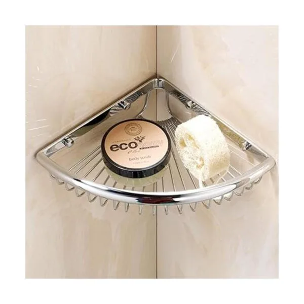 Shower Caddies Corner Shelf for Bathroom Brass Basket