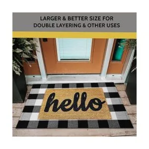 KOZYFLY Alfombra de algodón a cuadros 27.5 x 43_6