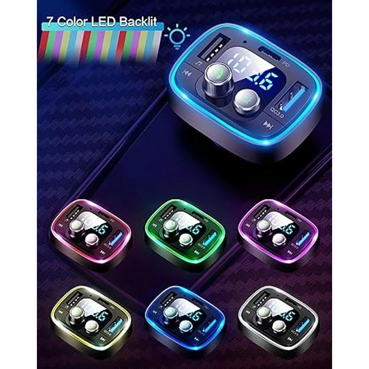 LIHAN Transmisor FM Bluetooth para automóvil adaptador_2