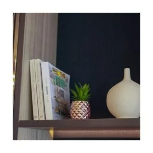 Decoración artificial de suculenta en maceta tipo piña.