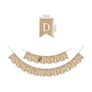 SWYOUN Arpillera Oh Deer l s Casi Aquí Banner Mantel_3