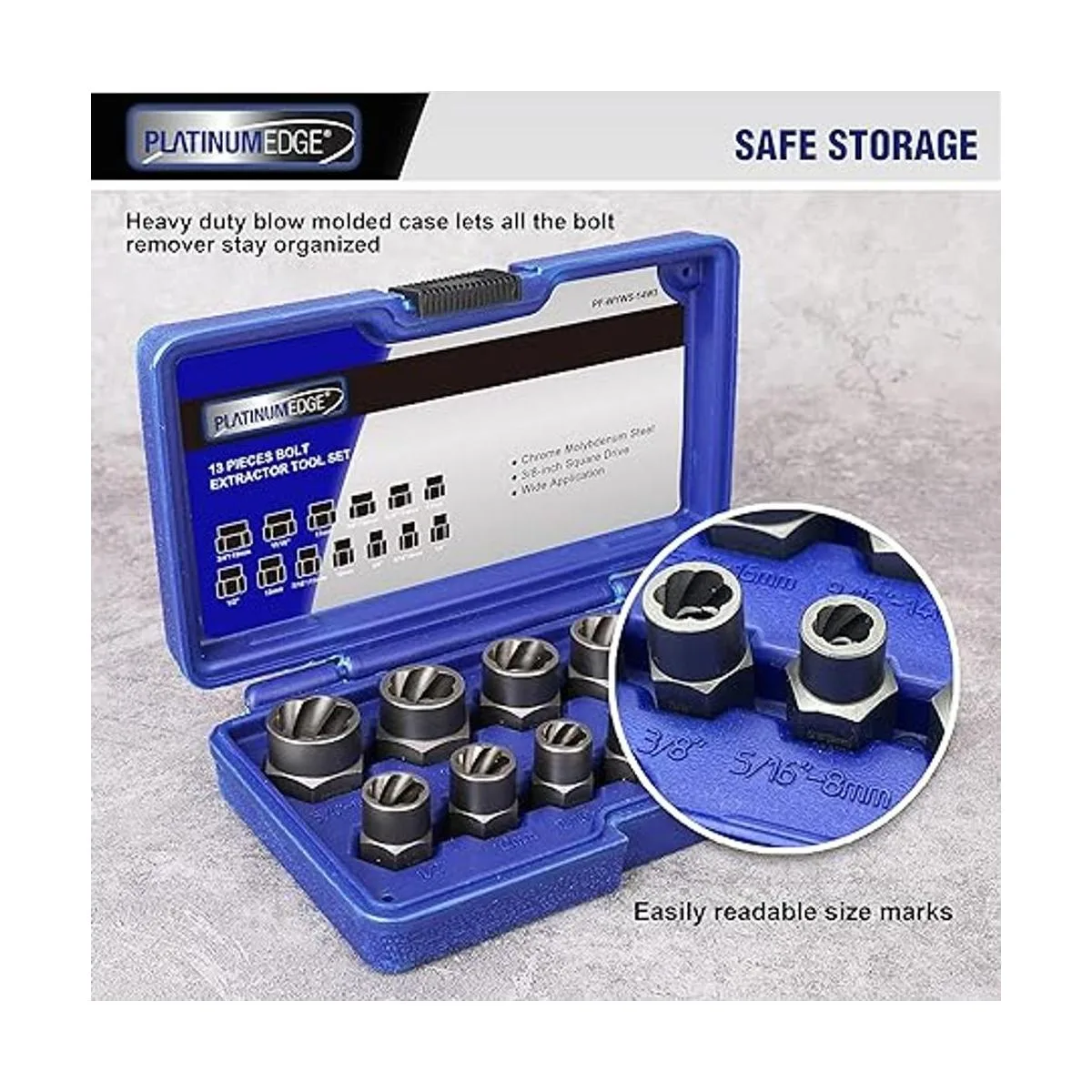 Juego de 13 piezas de extractor de pernos y tuercas de_4