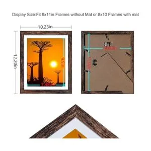 Marcos de fotos de 8 x 10 pulgadas color marrón rústico_2