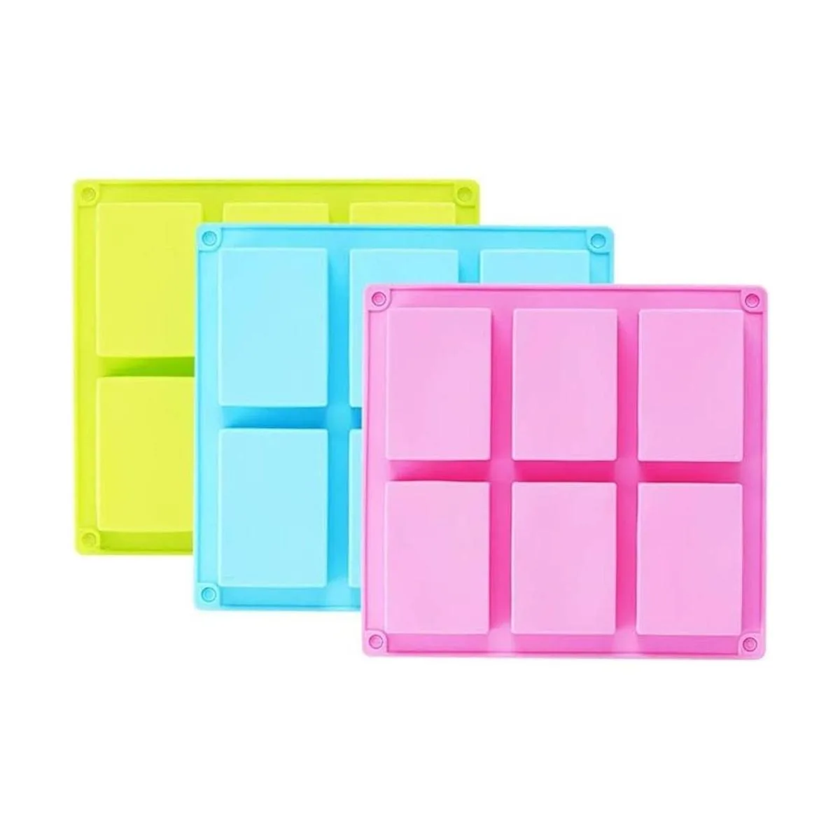 TDHDIKE Paquete de 3 moldes de jabón de silicona azul y_1