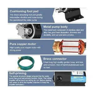 Bomba de agua de 115 V 110 HP 330 GPH Bomba de