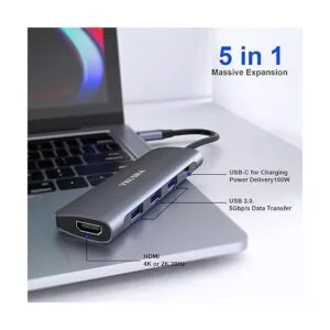 Adaptador multipuerto USB C Hub VKUSRA USB C 5 en 1 con_2