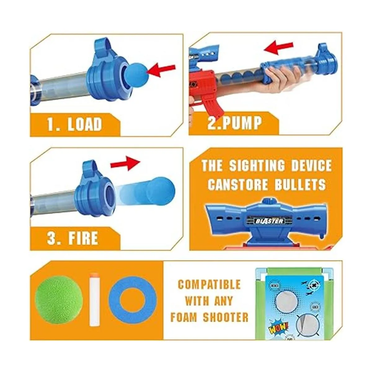 SpringFlower Juguete de juego de disparos para niños de 5_2