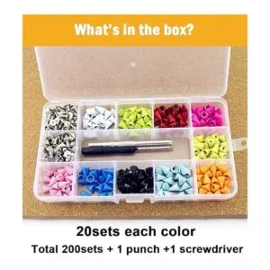 Juego de 200 puntas de cuero coloridas 0.394 in punk_2