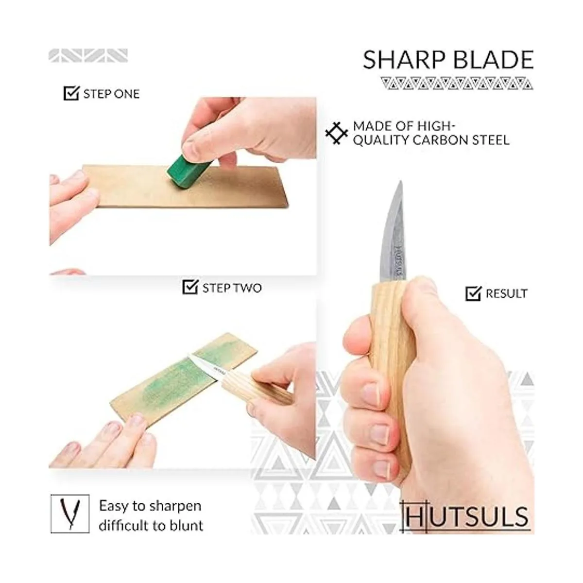 Hutsuls Kit de cuchillos de madera para principiantes_3