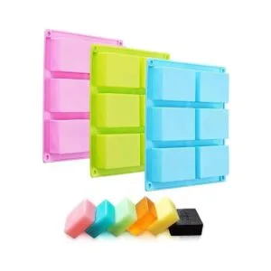 TDHDIKE Paquete de 3 moldes de jabón de silicona azul y_3