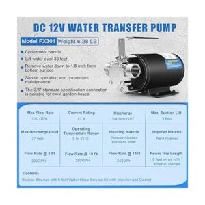 Bomba de agua de 12 V FLOWPAC Bomba de transferencia de