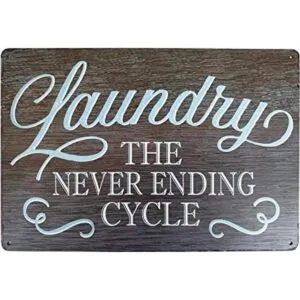Pxiyou Cartel de metal rústico para cuarto de lavandería