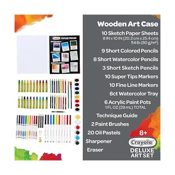 Crayola Juego de arte de madera más de 80 piezas artes y