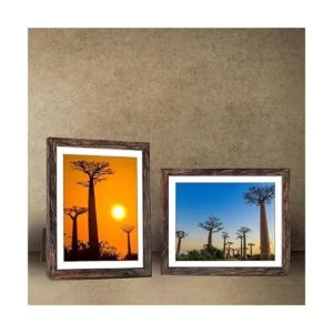 Marcos de fotos de 8 x 10 pulgadas color marrón rústico_4