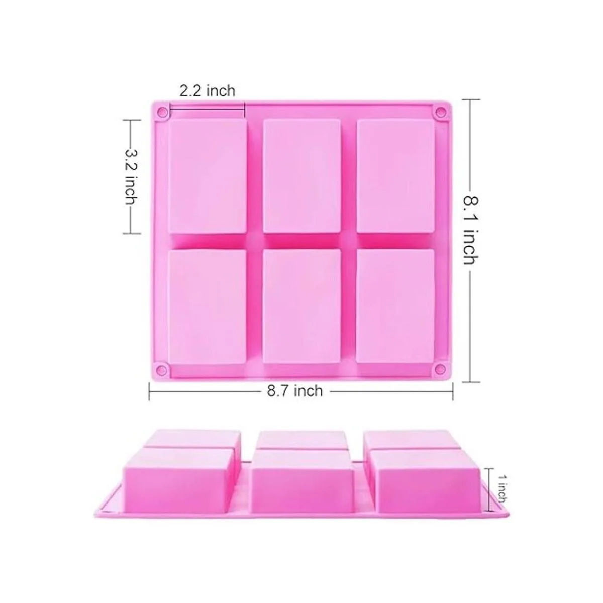 TDHDIKE Paquete de 3 moldes de jabón de silicona azul y_2