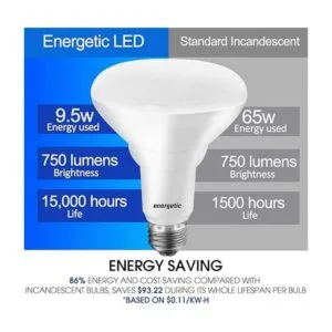 Energetic Bombillas LED de inundación BR30 equivalente a_3