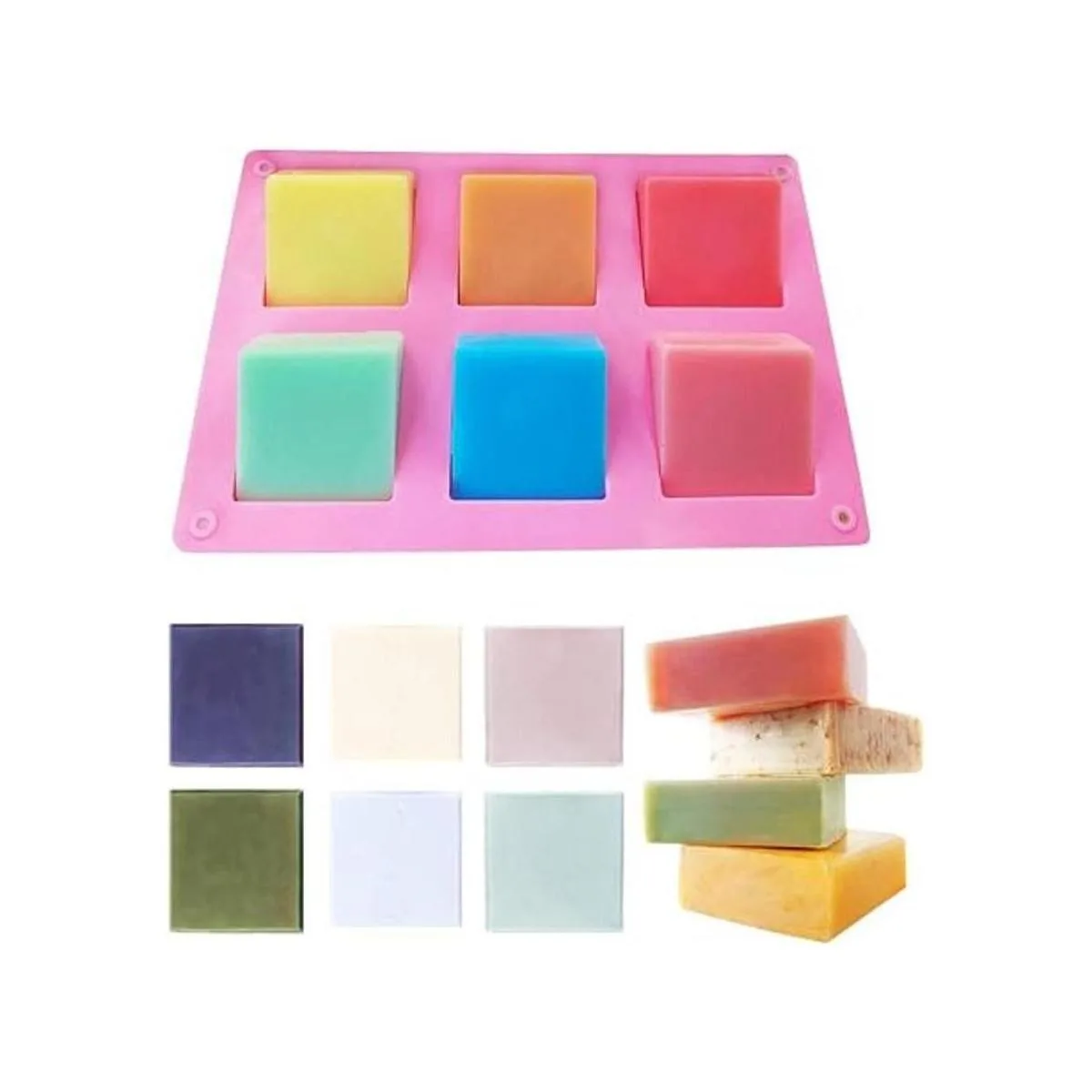 TDHDIKE Paquete de 3 moldes de jabón de silicona azul y_4