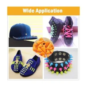 Juego de 200 puntas de cuero coloridas 0.394 in punk_5