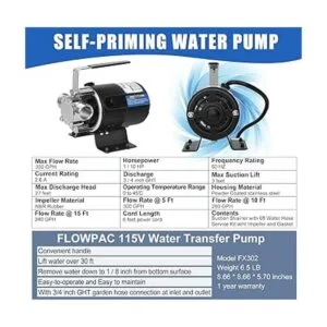 Bomba de agua de 115 V 110 HP 330 GPH Bomba de