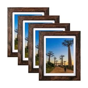 Marcos de fotos de 8 x 10 pulgadas color marrón rústico_1