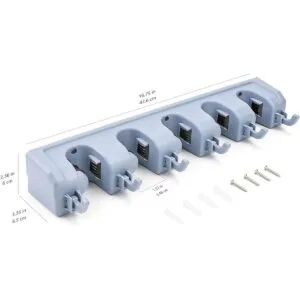 Soporte de escoba para montaje en pared y organizador de