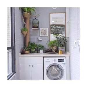 Pxiyou Cartel de metal rústico para cuarto de lavandería