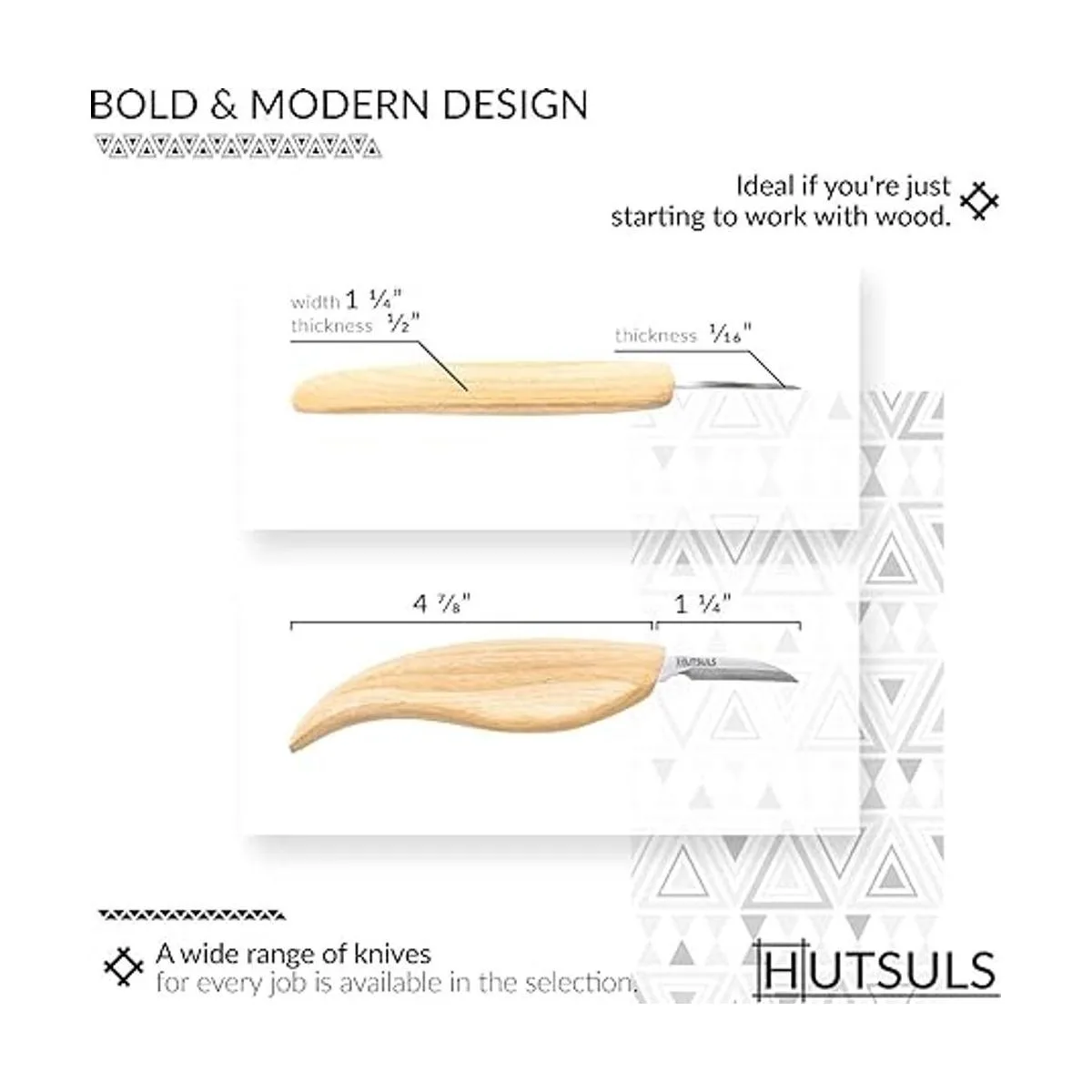 HUTSULS Cuchillo para tallar virutas de madera de 6.1_2