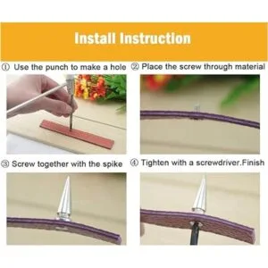 Juego de 200 puntas de cuero coloridas 0.394 in punk_6