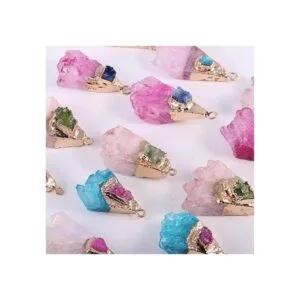 5 colgantes naturales de ágata druzy colgantes de forma_3