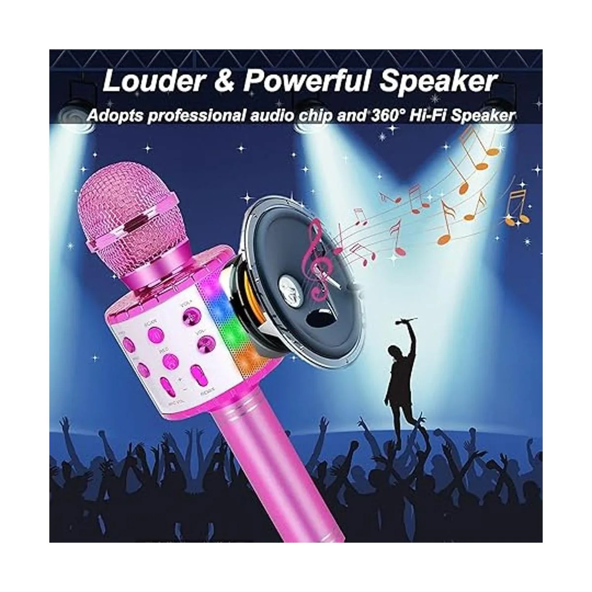 Micrófono de karaoke para niños y adultos; juguetes para_3