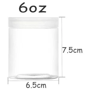 Paquete de 15 tarros de plástico transparente de 6 onzas