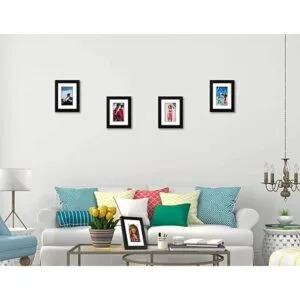 5x7 Black Picture Frames Nature Solid Wood 2 Pack for Wall