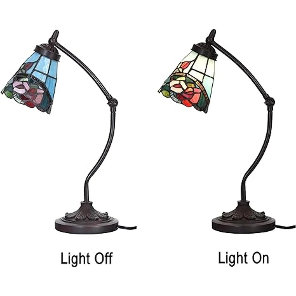 Bieye L10759 Lámpara de escritorio cristal teñido_2