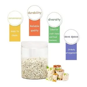 Paquete de 15 tarros de plástico transparente de 6 onzas