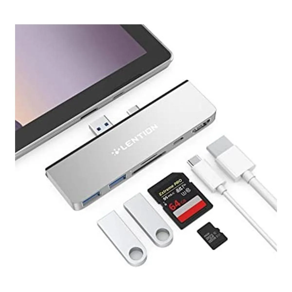 LENTION 6en1 USB C Hub para Surface Pro 7 solamente con_1
